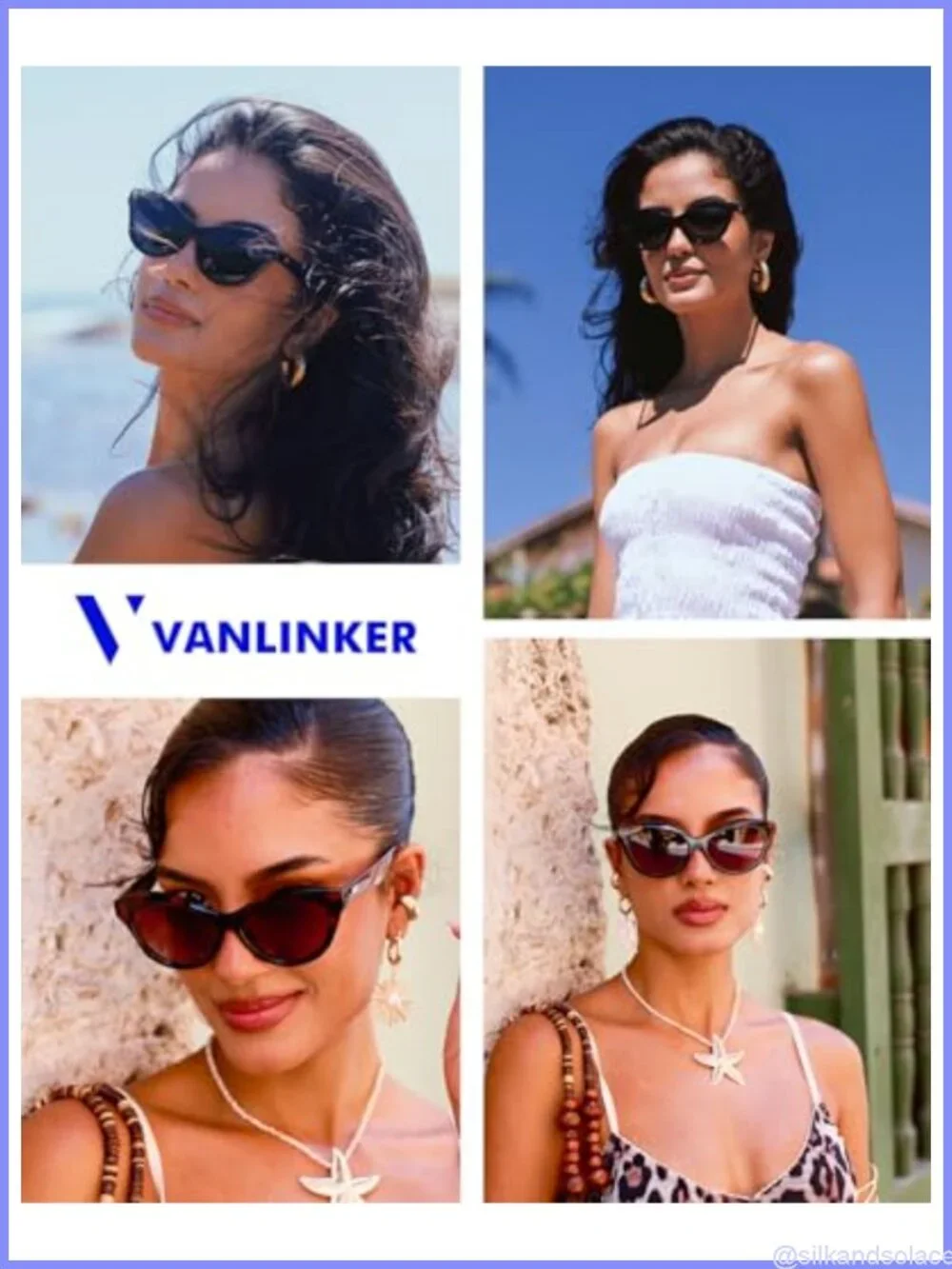 Retro Cat Eye Polarized Sunglasses Full Frame Plastic Lightweight